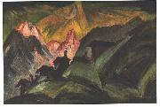 Ernst Ludwig Kirchner Stafelalp at moon light Spain oil painting artist